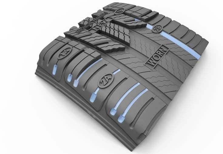 Overmolding material samples showing rigid substrate plastics and soft TPE overmold compounds