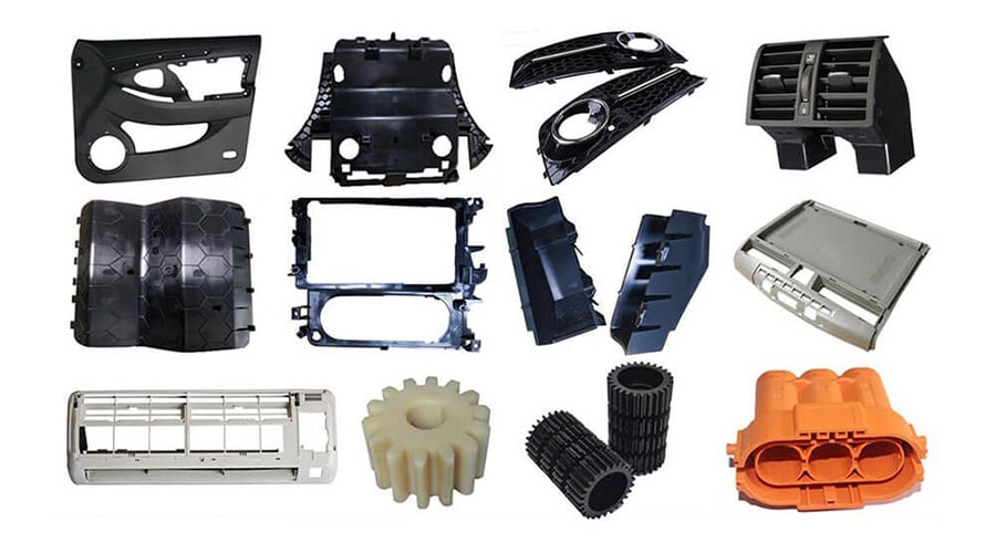 Custom overmolded automotive plastic parts for vehicle applications requiring durability and part integration