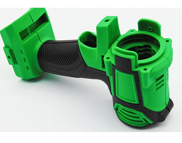 Overmolded tool handles with rubber grip layer for better control, vibration reduction, and durability